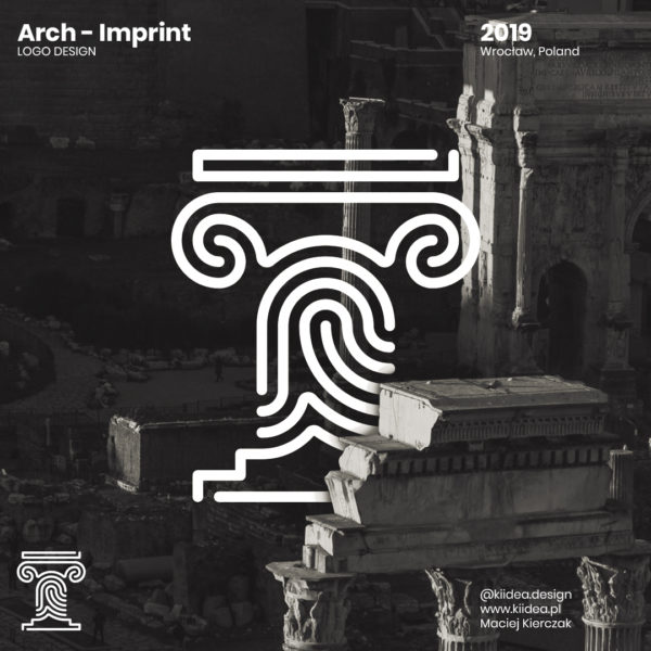 Minimalistyczny projekt logo Arch-Imprint