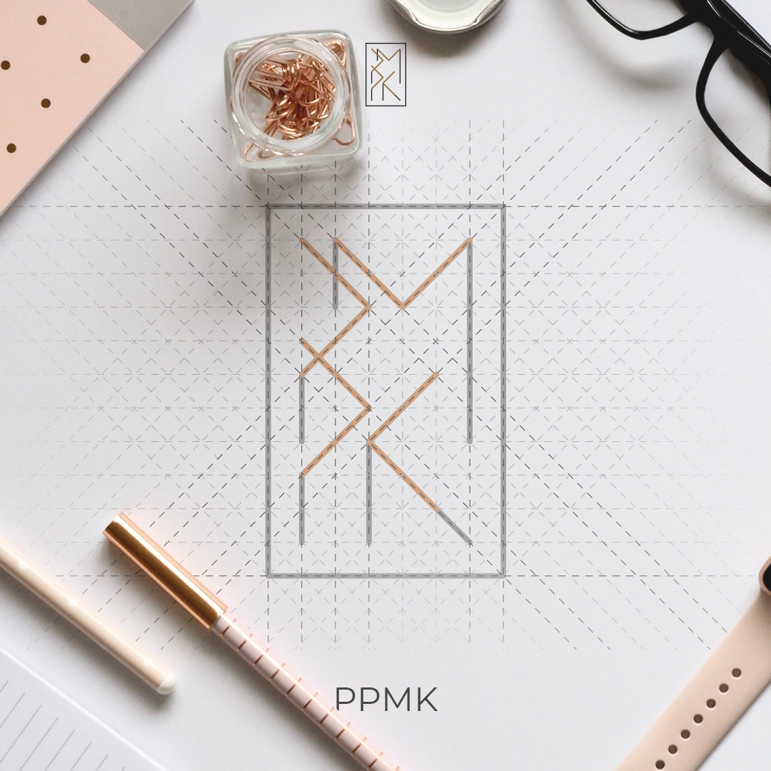 Minimalistyczne logo PPMK